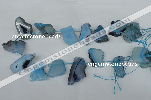 CTD517 Top drilled 15*25mm - 25*35mm freeform agate beads
