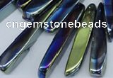 CTD528 Top drilled 10*25mm - 10*60mm wand plated agate beads