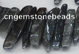 CTD530 Top drilled 10*25mm - 10*60mm wand plated agate beads