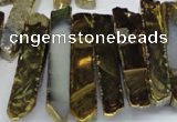 CTD533 Top drilled 10*30mm - 10*65mm wand plated agate beads