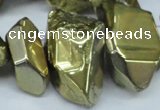 CTD550 Top drilled 10*25mm – 15*35mm nuggets plated quartz beads