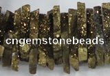 CTD558 Top drilled 6*15mm - 10*40mm wand plated agate beads