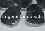 CTD571 Top drilled 20*30mm - 30*45mm freeform plated agate beads