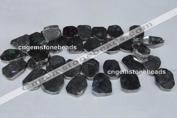 CTD571 Top drilled 20*30mm - 30*45mm freeform plated agate beads