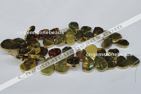 CTD572 Top drilled 20*30mm - 30*45mm freeform plated agate beads