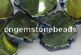 CTD573 Top drilled 20*30mm - 30*45mm freeform plated agate beads