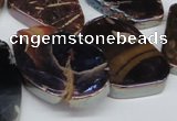 CTD574 Top drilled 20*30mm - 30*45mm freeform plated agate beads