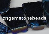 CTD579 Top drilled 20*30mm - 30*50mm freeform plated agate beads