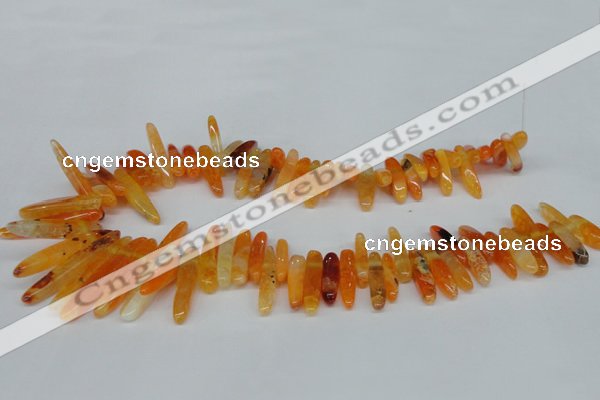 CTD584 Top drilled 6*20mm - 6*45mm wand agate gemstone beads