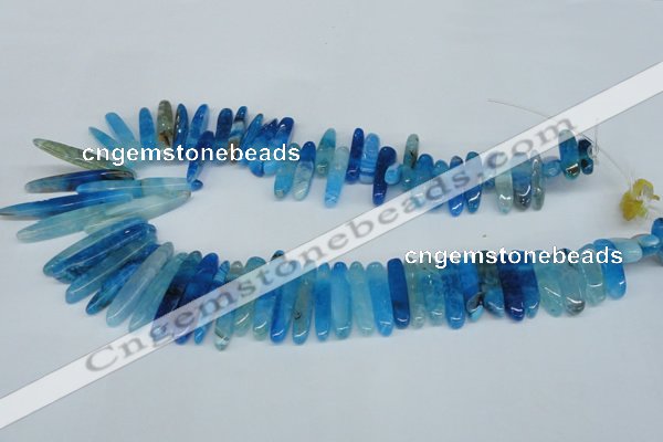 CTD587 Top drilled 6*20mm - 6*45mm wand agate gemstone beads