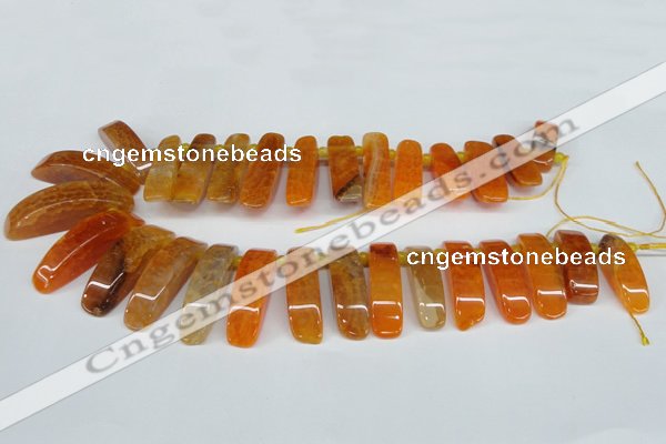 CTD597 Top drilled 10*30mm - 12*45mm wand agate gemstone beads