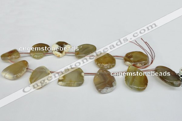 CTD610 Top drilled 25*35mm - 30*40mm freeform agate gemstone beads