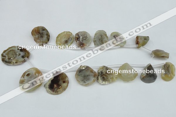 CTD614 Top drilled 15*20mm - 25*35mm freeform agate gemstone beads