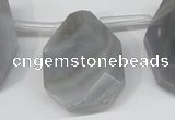 CTD616 Top drilled 22*30mm - 25*35mm faceted freeform grey agate beads