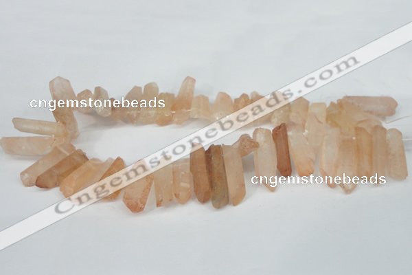 CTD622 Top drilled 8*25mm - 10*35mm faceted nuggets red quartz beads