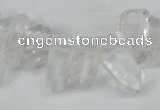 CTD624 Top drilled 8*15mm - 10*25mm faceted nuggets white crystal beads