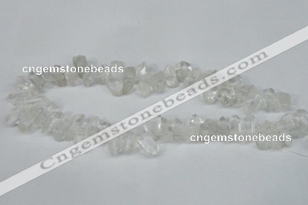 CTD624 Top drilled 8*15mm - 10*25mm faceted nuggets white crystal beads