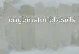 CTD626 Top drilled 10*25mm - 12*45mm faceted nuggets white crystal beads