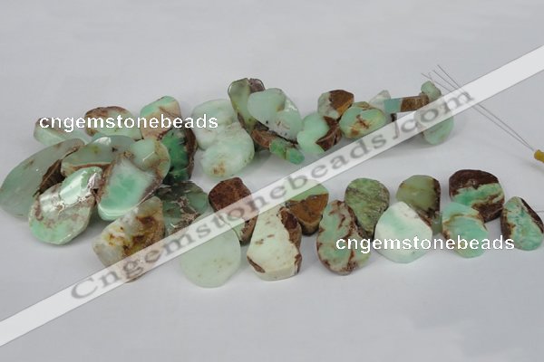 CTD637 Top drilled 15*25mm - 25*40mm freeform australia chrysoprase beads