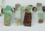 CTD639 Top drilled 8*20mm - 8*45mm wand australia chrysoprase beads