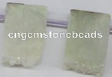 CTD651 Top drilled 15*25mm - 25*40mm freeform plated quartz beads