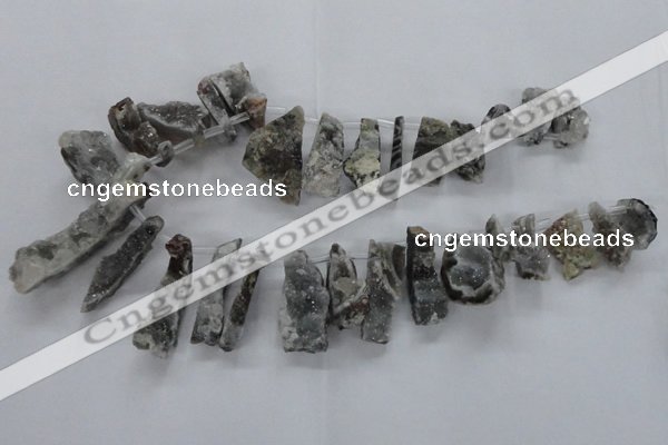 CTD684 Top drilled 12*20mm - 15*45mm freeform agate gemstone beads