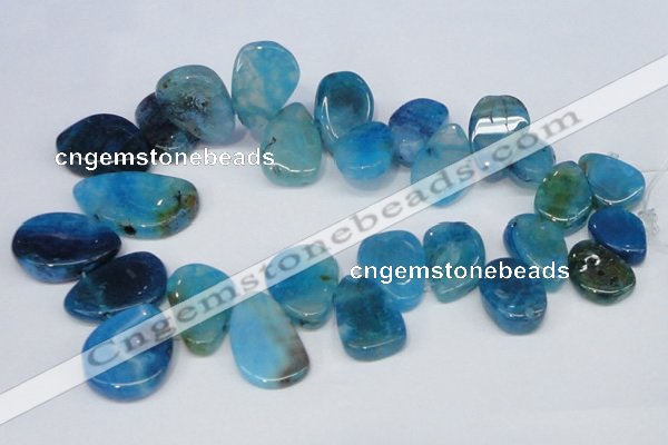 CTD689 Top drilled 18*25mm - 28*40mm freeform agate gemstone beads