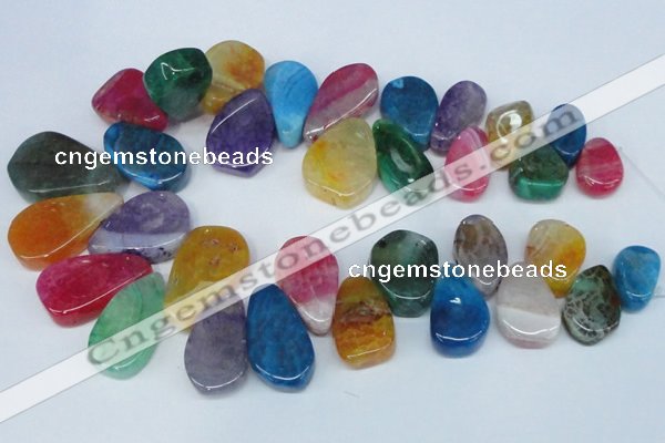 CTD690 Top drilled 18*25mm - 28*40mm freeform agate gemstone beads