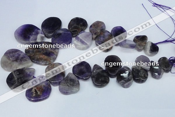 CTD691 Top drilled 18*25mm - 30*40mm freeform amethyst gemstone beads