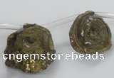 CTD705 Top drilled 15*20mm - 25*30mm freeform plated agate beads