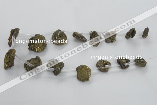 CTD705 Top drilled 15*20mm - 25*30mm freeform plated agate beads