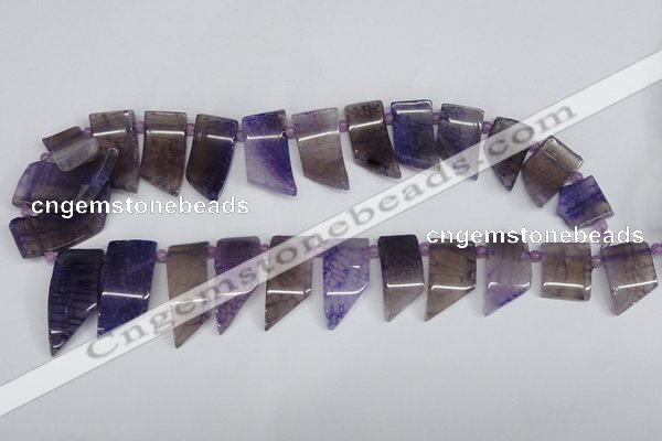 CTD732 Top drilled 15*20mm - 15*40mm wand agate gemstone beads