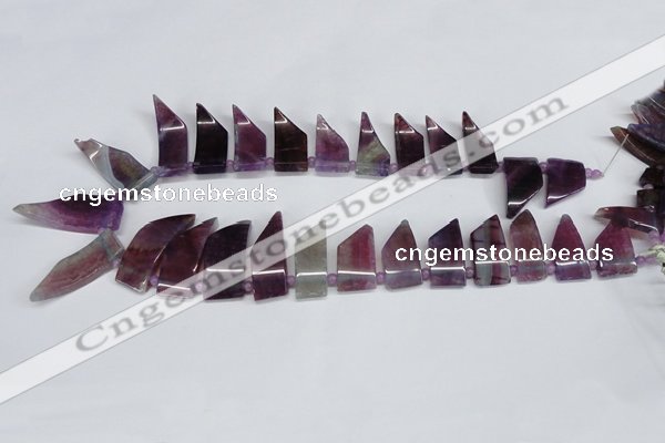 CTD733 Top drilled 15*20mm - 15*40mm wand agate gemstone beads