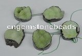 CTD772 30*35mm - 35*45mm freeform agate beads with brass setting