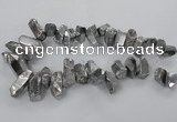 CTD781 Top drilled 8*18mm - 15*35mm nuggets plated quartz beads