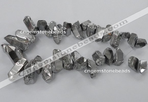 CTD781 Top drilled 8*18mm - 15*35mm nuggets plated quartz beads