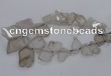 CTD790 Top drilled 20*25mm - 35*45mm freeform smoky quartz beads