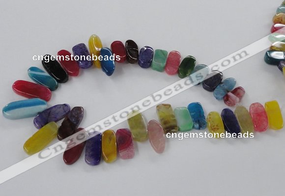 CTD792 Top drilled 10*18mm - 12*30mm wand agate gemstone beads