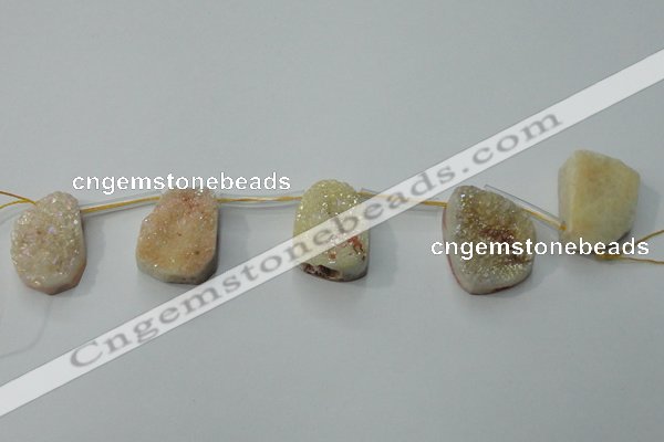 CTD801 Top drilled 20*30mm - 25*35mm freeform agate beads