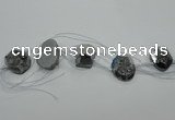 CTD807 Top drilled 20*30mm - 25*35mm freeform plated agate beads