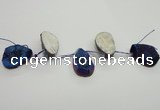 CTD812 Top drilled 20*30mm - 25*35mm freeform plated agate beads