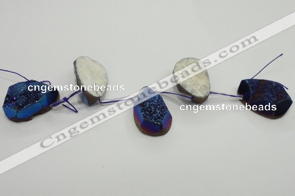 CTD812 Top drilled 20*30mm - 25*35mm freeform plated agate beads