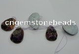 CTD814 Top drilled 25*35mm - 35*45mm freeform plated agate beads