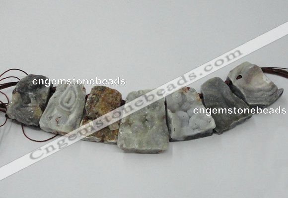 CTD822 Top drilled 20*30mm - 35*45mm trapezoid agate beads