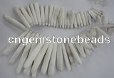 CTD827 Top drilled 5*20mm - 10*80mm stick sea urchin shell beads