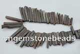 CTD833 15.5 inches 6*30mm - 8*65mm sticks plated agate beads