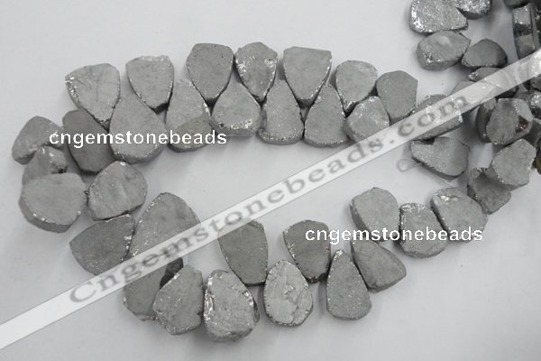 CTD900 Top drilled 15*20mm - 20*30mm freeform plated quartz beads