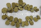 CTD901 Top drilled 15*20mm - 20*30mm freeform plated quartz beads