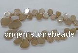 CTD908 Top drilled 15*20mm - 20*30mm freeform plated quartz beads