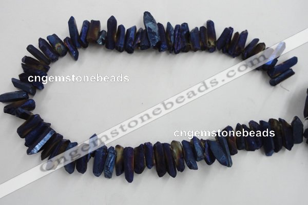 CTD913 Top drilled 5*15mm - 6*25mm wand plated quartz beads